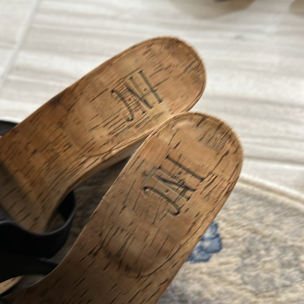 INC, international concepts, cork, wedge, black, high, back shoe - Picture 5 of 6